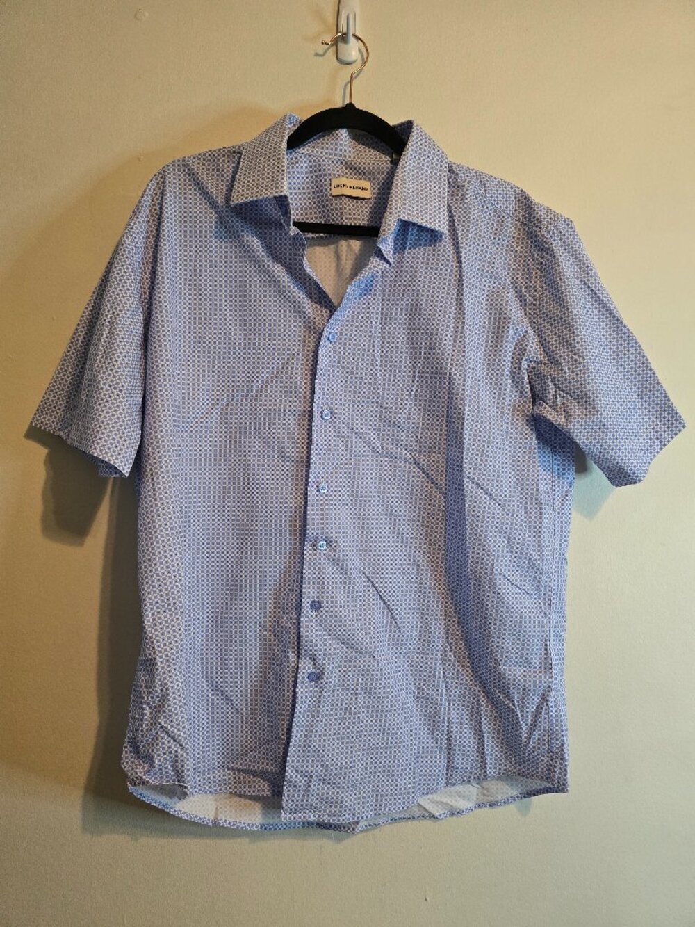 Men's Lucky Brand - Short Sleeved Button Up Shirt - Size Large - L16-16.5